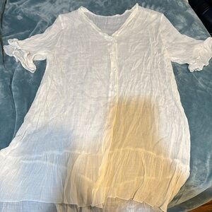 Gauze swim cover in large. White.